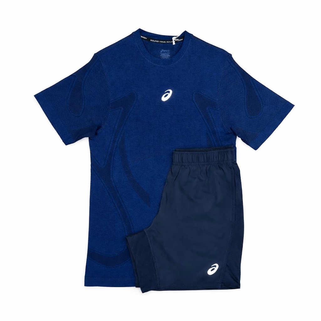 ASICS SEAMLESS T-SHIRT SHORT SET MIDNIGHT