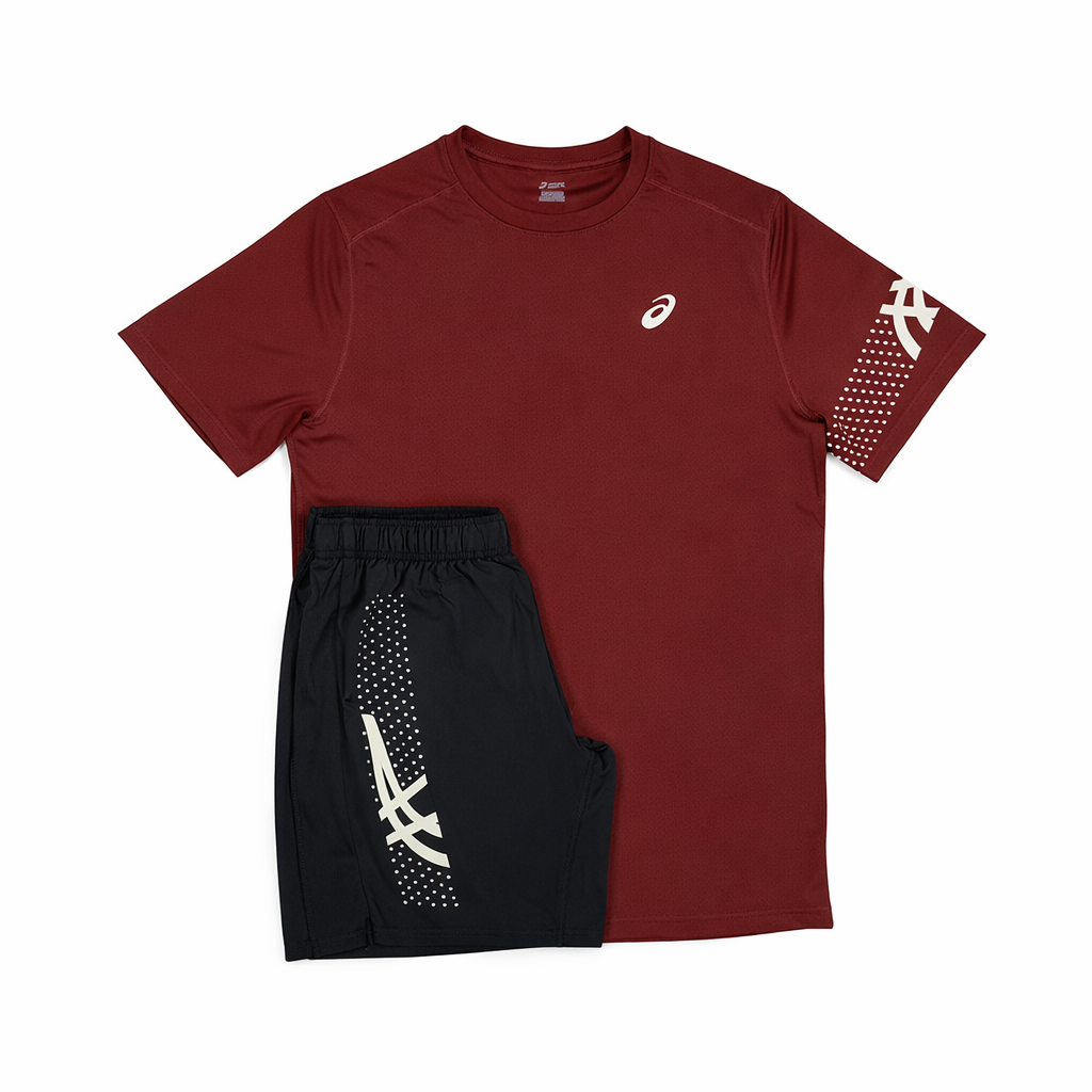ASICS ICON SHORT SET BURGUNDY